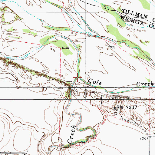 Topographic Map of Cole Creek, TX