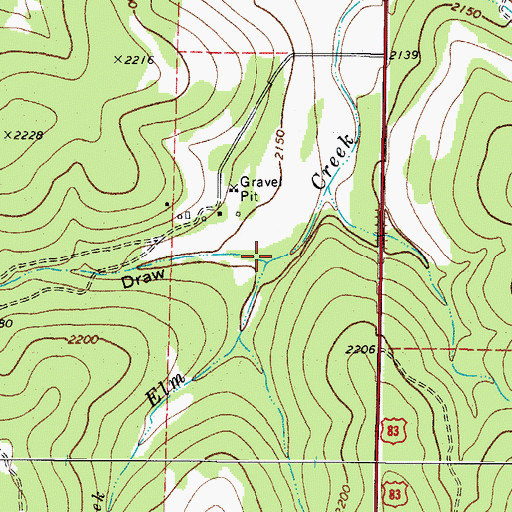 Topographic Map of Cole Well Draw, TX