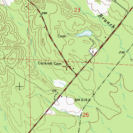 Topographic Map of Carloss, AL
