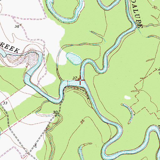Topographic Map of Coleto Creek, TX
