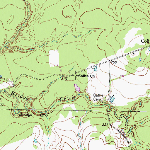 Topographic Map of Colita Church, TX