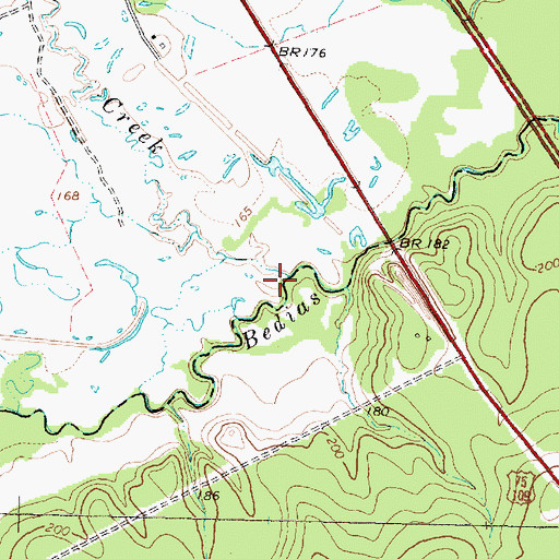 Topographic Map of Collard Creek, TX