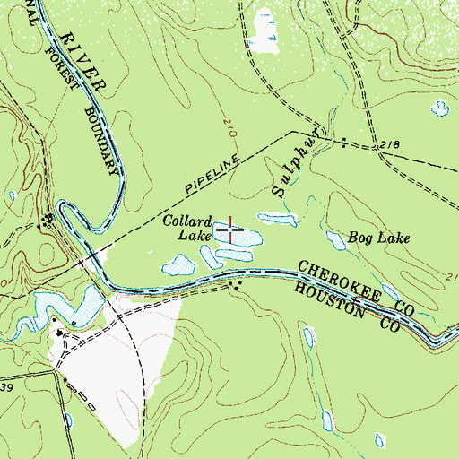 Topographic Map of Collard Lake, TX