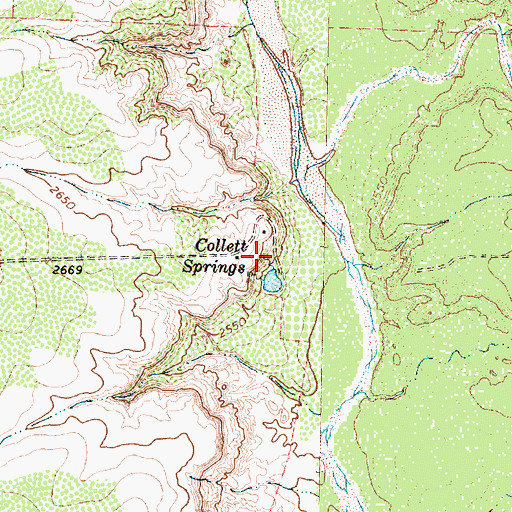 Topographic Map of Collett Springs, TX