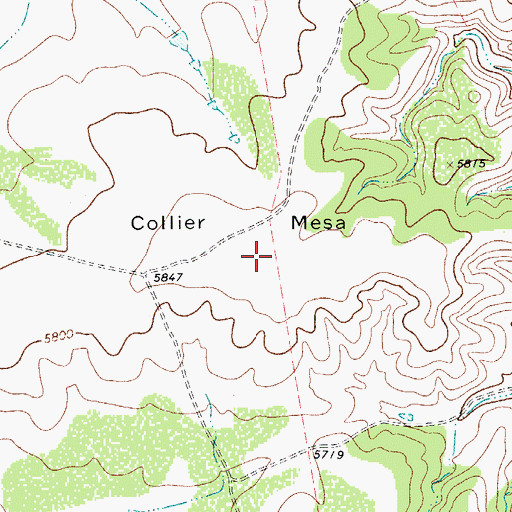 Topographic Map of Collier Mesa, TX