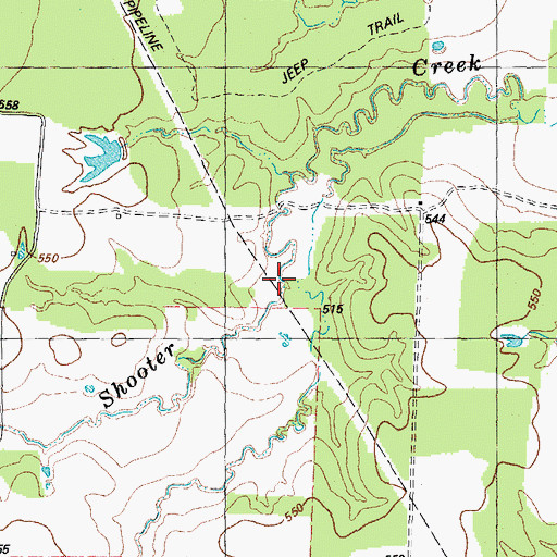 Topographic Map of Collins Creek, TX