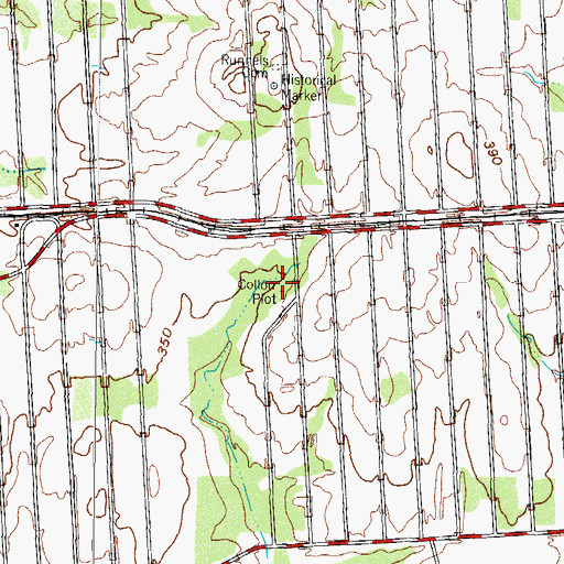 Topographic Map of Collon Plot, TX