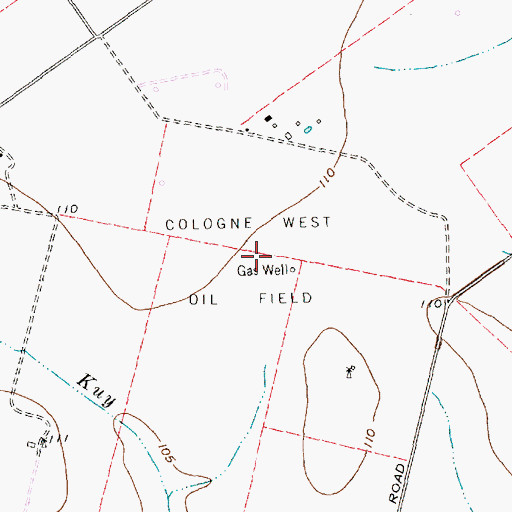 Topographic Map of Cologne West Oil Field, TX