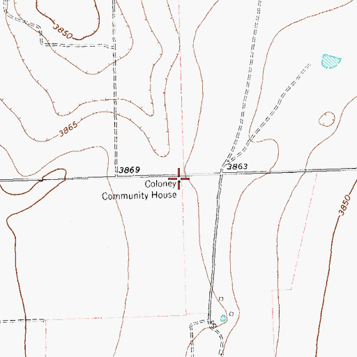 Topographic Map of Coloney Community House, TX