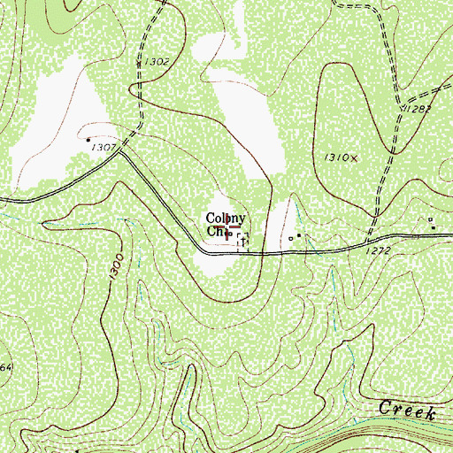 Topographic Map of Colony Church, TX