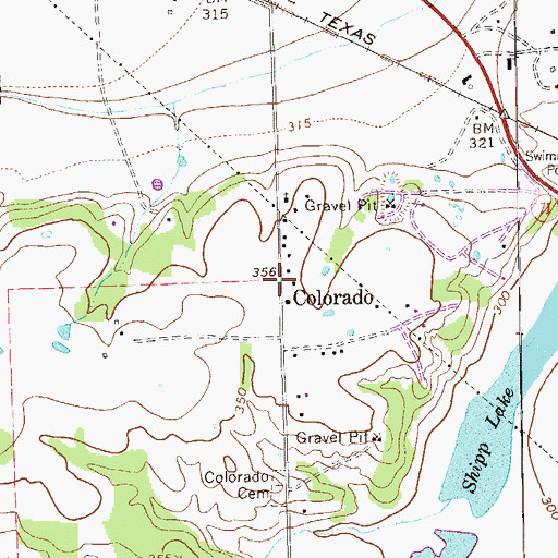 Topographic Map of Colorado, TX