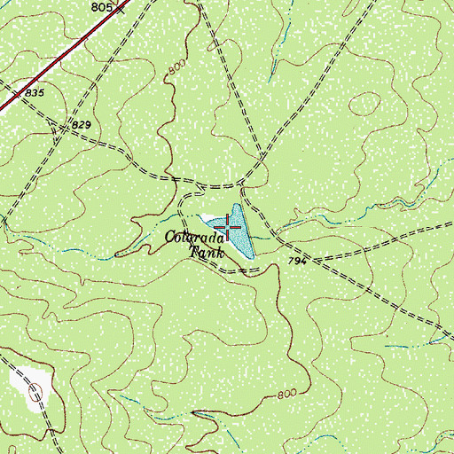 Topographic Map of Colorada Tank, TX