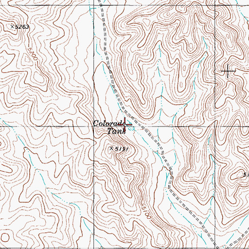 Topographic Map of Colorado Tank, TX