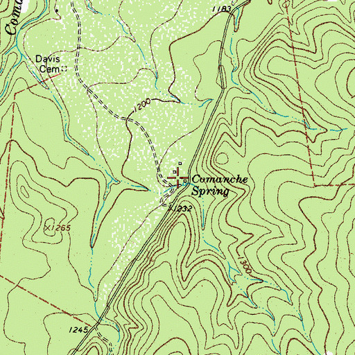 Topographic Map of Comanche Spring, TX