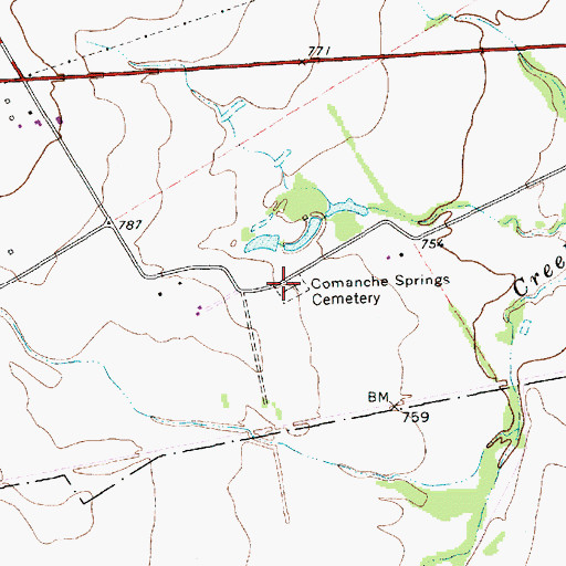 Topographic Map of Comanche Springs Cemetery, TX