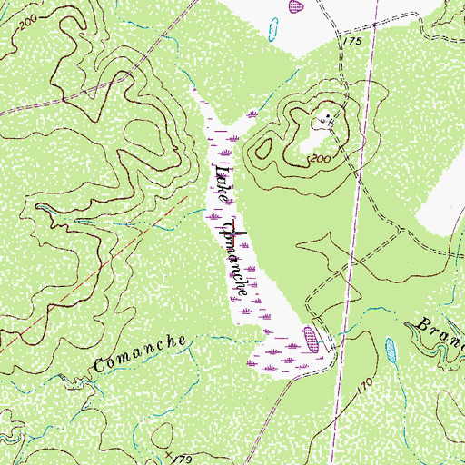 Topographic Map of Lake Comanche, TX