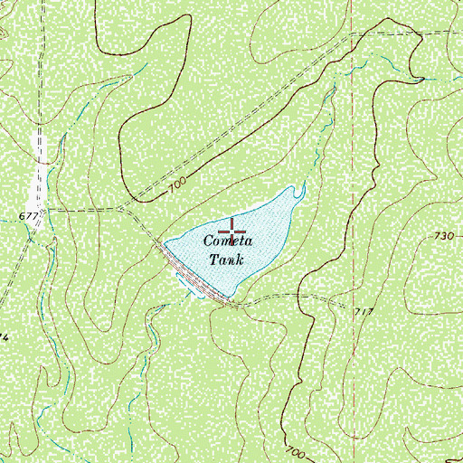Topographic Map of Cometa Tank, TX