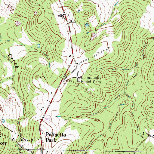 Topographic Map of Community Relief Cemetery, TX