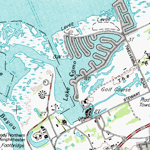 Topographic Map of Lake Como, TX