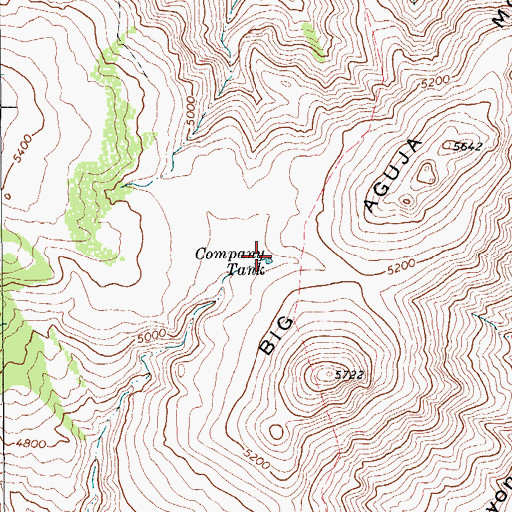 Topographic Map of Company Tank, TX