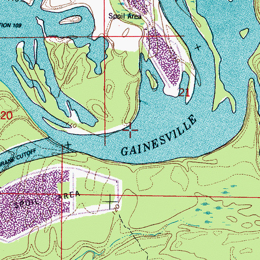 Topographic Map of Catfish Shoals, AL