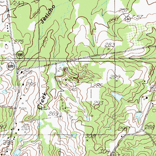 Topographic Map of North Jericho Baptist Church, TX