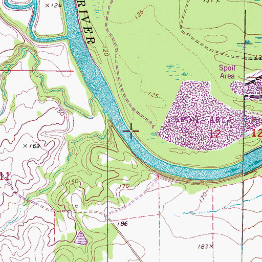 Topographic Map of Cedar Creek Bar, AL