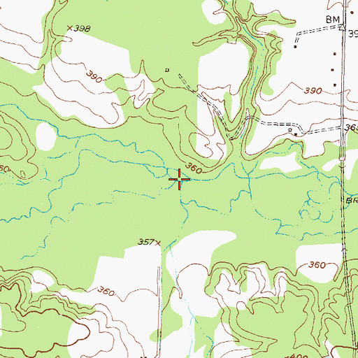 Topographic Map of Concord Creek, TX