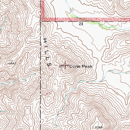 Topographic Map of Cone Peak, TX