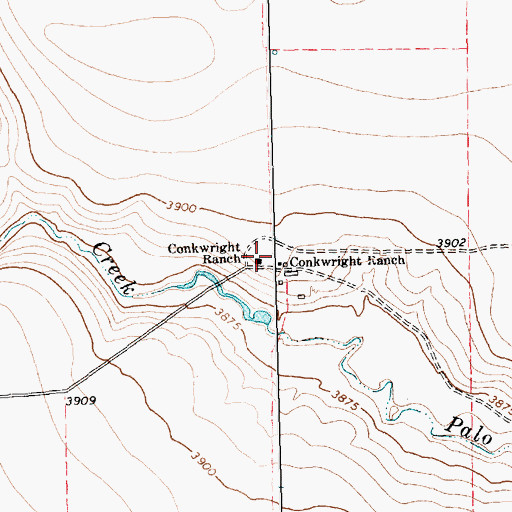 Topographic Map of Conkwright Ranch, TX