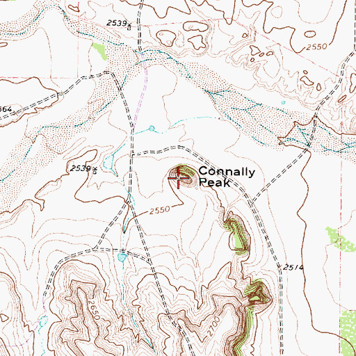 Topographic Map of Connally Peak, TX