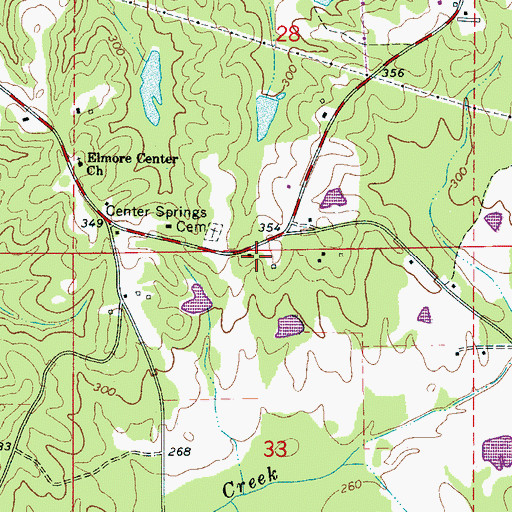 Topographic Map of Center Springs Church (historical), AL