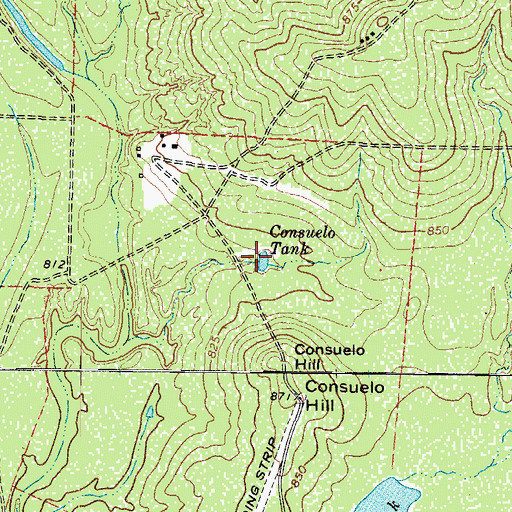 Topographic Map of Consuelo Tank, TX