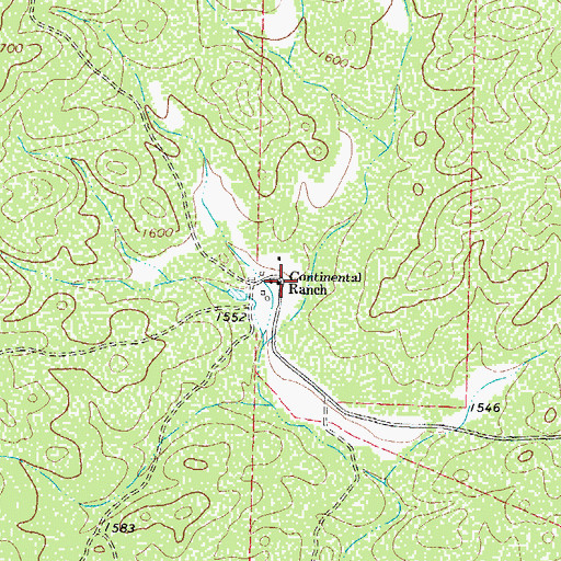 Topographic Map of Continental Ranch, TX