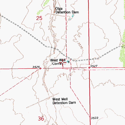 Topographic Map of West Well Corral, AZ