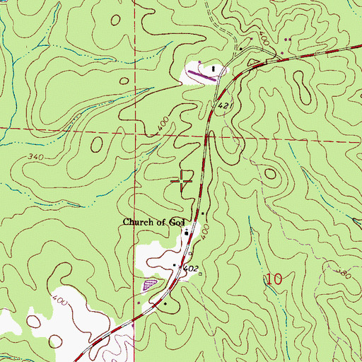 Topographic Map of Church of God, AL