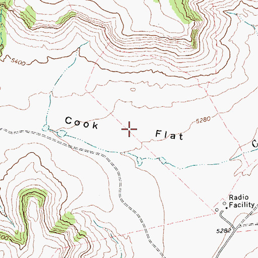 Topographic Map of Cook Flat, TX
