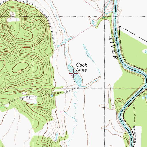 Topographic Map of Cook Lake, TX
