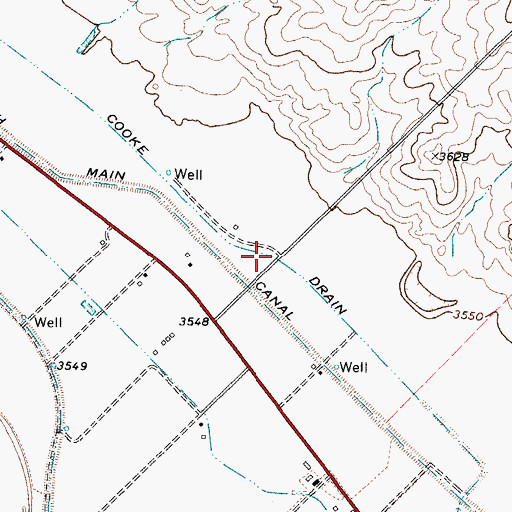 Topographic Map of Piedra Cooke Drain, TX