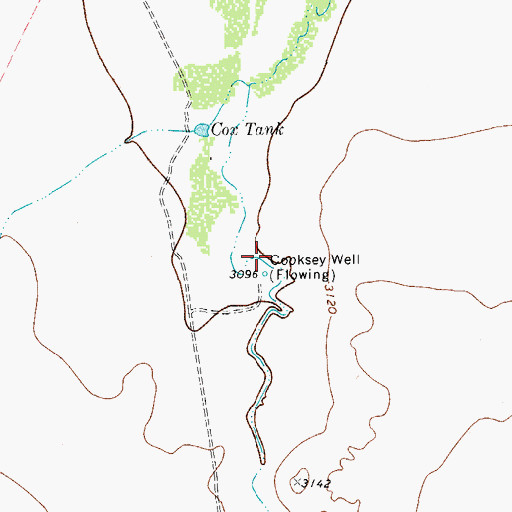 Topographic Map of Cooksey Well, TX