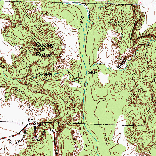Topographic Map of Cooley Draw, TX