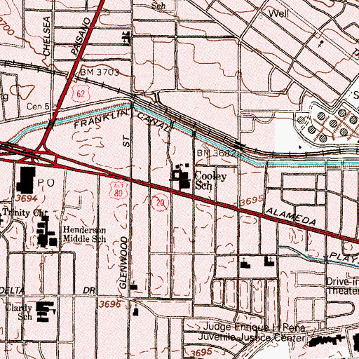 Topographic Map of Cooley School, TX