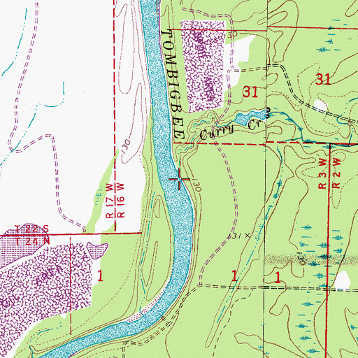 Topographic Map of Clantons Landing (historical), AL