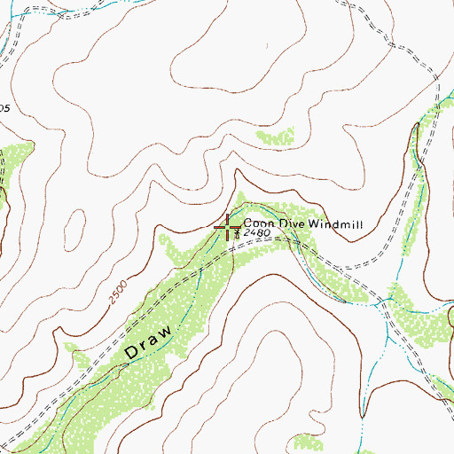 Topographic Map of Coon Dive Windmill, TX