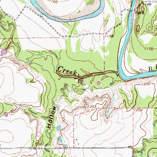 Topographic Map of Coon Hollow, TX