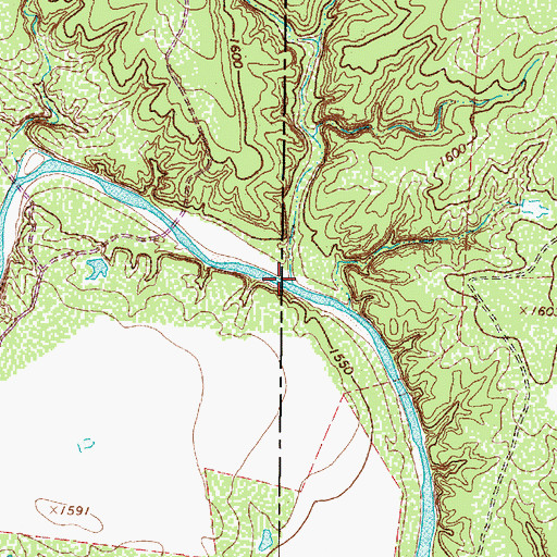 Topographic Map of Coon Hollow Creek, TX