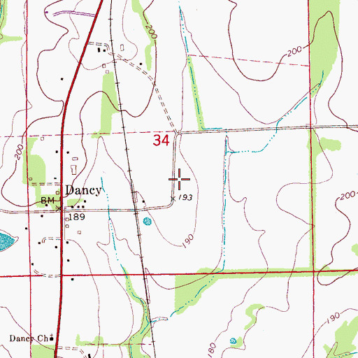 Topographic Map of Clark, AL