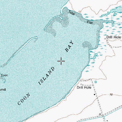 Topographic Map of Coon Island Bay, TX