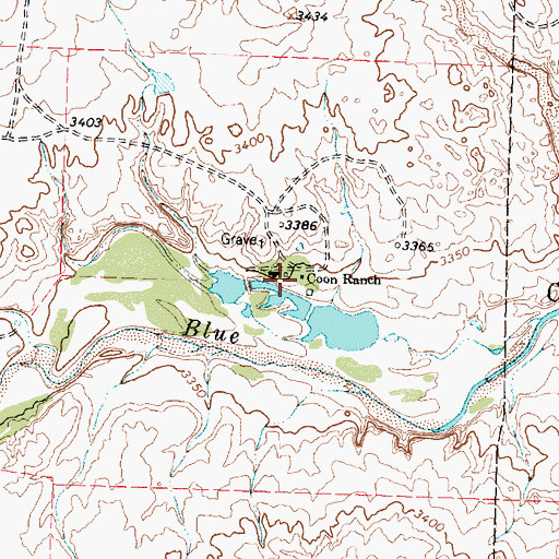 Topographic Map of Coon Ranch, TX