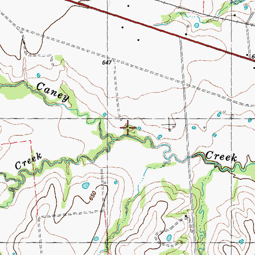 Topographic Map of Coontown Cemetery, TX